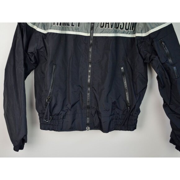 Harley Davidson Racing Vintage 90s Black Nylon Jacket Screaming Eagle - Picture 4 of 9